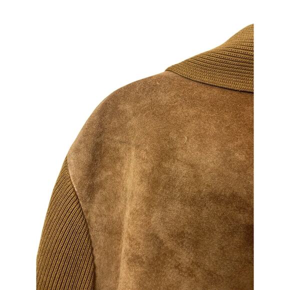 LINEA by Louis Dell'Olio Brown Tan Suede Leather Jacket 1x Beige A8342 Womens - Picture 9 of 12